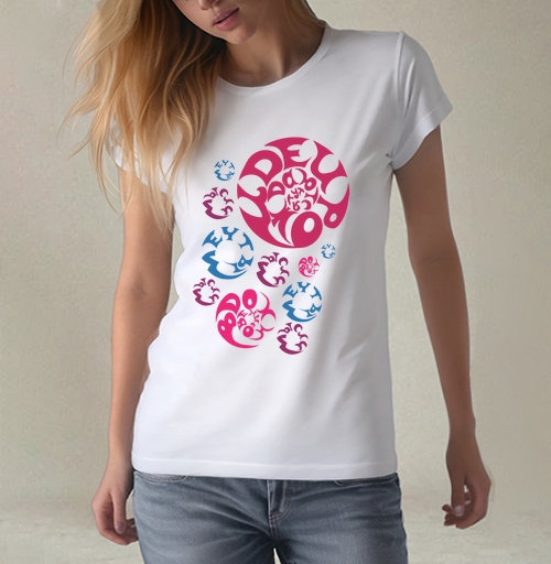 Фотография футболки Stylish Geometric Circles Be Where You Want / Яркая типографика Будь где хочется