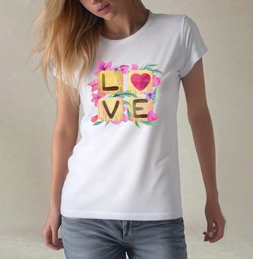 Фотография футболки Любовь в квадрате