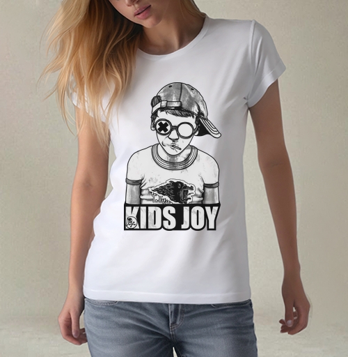Фотография футболки Стильный Монохромный Подросток В Очках KIDS JOY