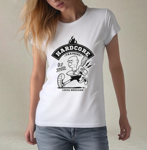Фотография футболки Хардкор тренинг персонаж с битой в движении local hooligan