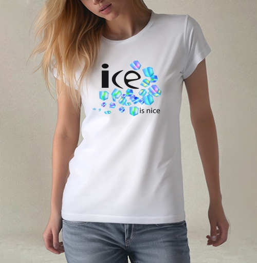 Фотография футболки Лёд Свежесть Холодная Весёлая Надпись ice is nice