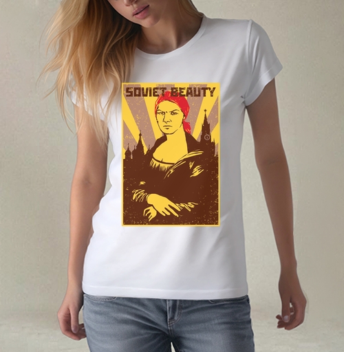 Фотография футболки Советская красавица в стиле советских плакатов SOVIET BEAUTY