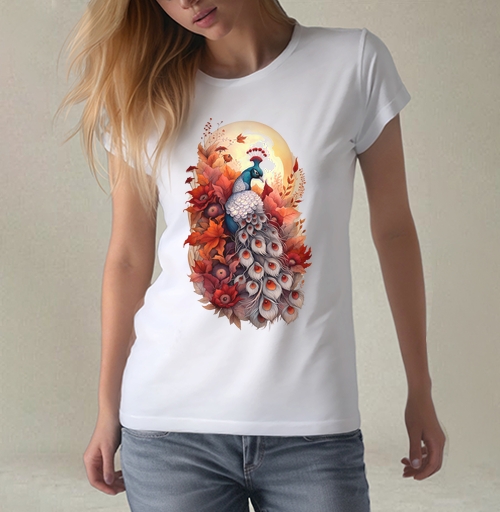 Фотография футболки Павлин под луной