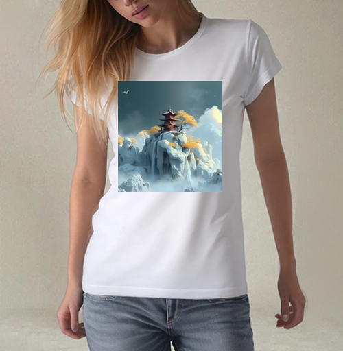 Фотография футболки Японский горный пейзаж