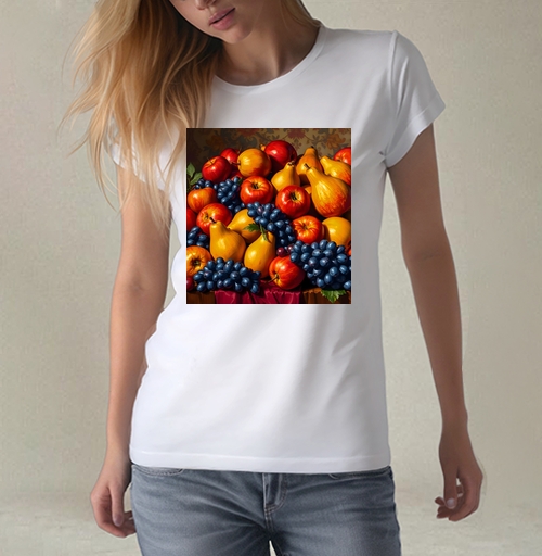 Фотография футболки Спелые яблоки груши Натюрморт Still Life натюрморт для кухни подарок
