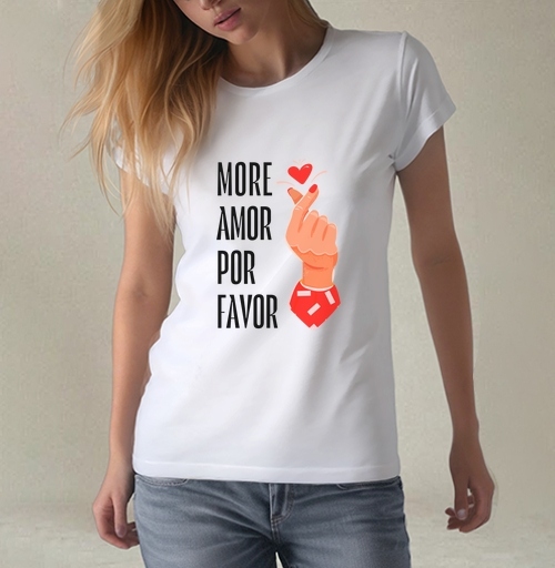 Фотография футболки Hand heart More Amor / Рука с сердцем жест корейское сердечко