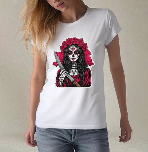 Фотография футболки Мстительная невеста Santa Muerte с ножом