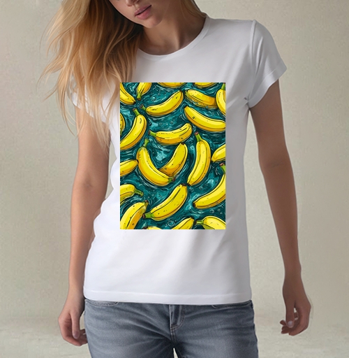 Фотография футболки Refreshing Tropical Bananas in Water / Свежие желтые бананы в воде