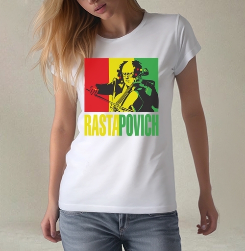 Фотография футболки Эклектичный виолончелист в дредах на раста фоне RASTAPOVICH РАСТАПОВИЧ портрет