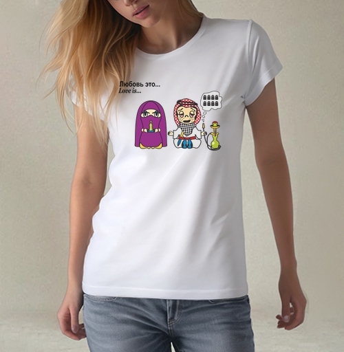 Фотография футболки Остроумная сатира на многоженство Love is a Harem / Любовь это гарем