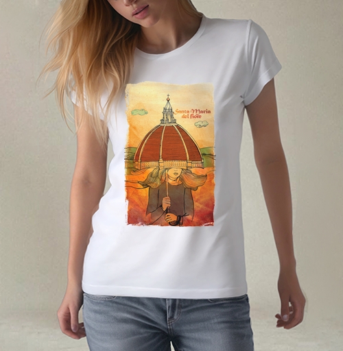 Фотография футболки Уютная женщина под куполом Santa Maria del Fiore / Святая Мария Цветочная