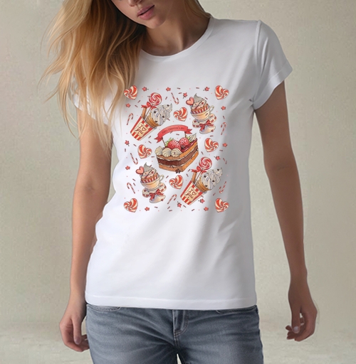 Фотография футболки Happy Valentines Day pattern / Паттерн ко Дню святого Валентина