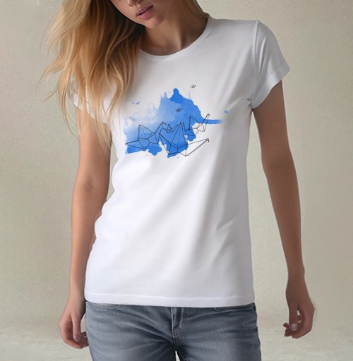 Фотография футболки Origami bird 2 / Оригами журавлик 2