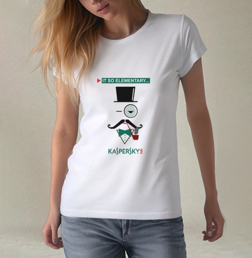 Фотография футболки Стильный минималистичный портрет Шерлока Холмса Kaspersky