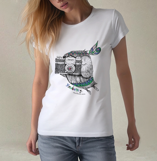 Фотография футболки Улыбочку, сейчас вылетит птичка !