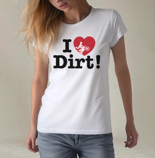 Фотография футболки Футболка I ❤️ Dirt – страсть к мотокроссу и грязи