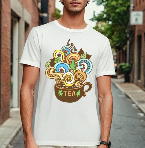 Фотография футболки Чашка Love Tea с ярким фантазийным дизайном