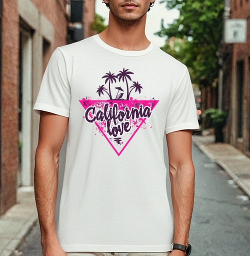 Фотография футболки California love яркая романтика пальмовой вечеринки