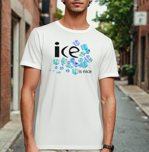 Фотография футболки Лёд Свежесть Холодная Весёлая Надпись ice is nice