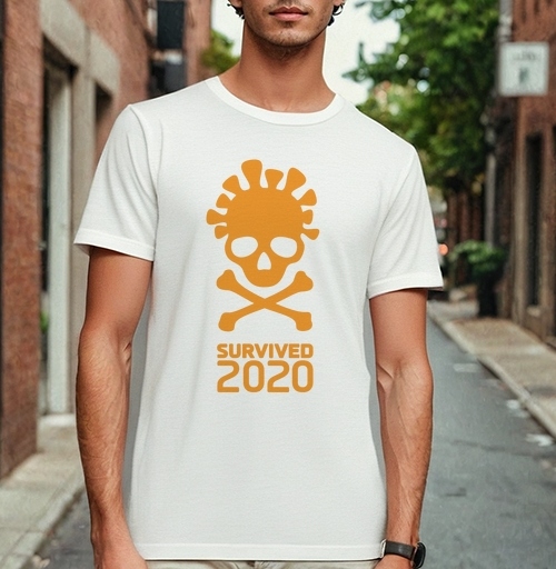 Фотография футболки Выжил в 2020 году символ опасности 2020
