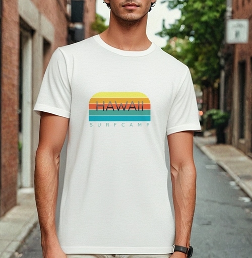 Фотография футболки Ретро закат гавайский серфинг на гавайях