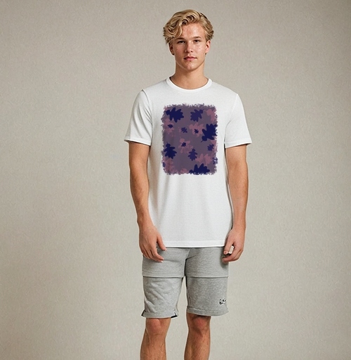 Фотография футболки Фиолетовые листья падают осень листьями осенними