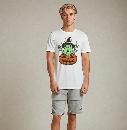 Фотография футболки Witch Frog Pumpkin / Ведьма Лягушка Магия Хэллоуина Октябрь