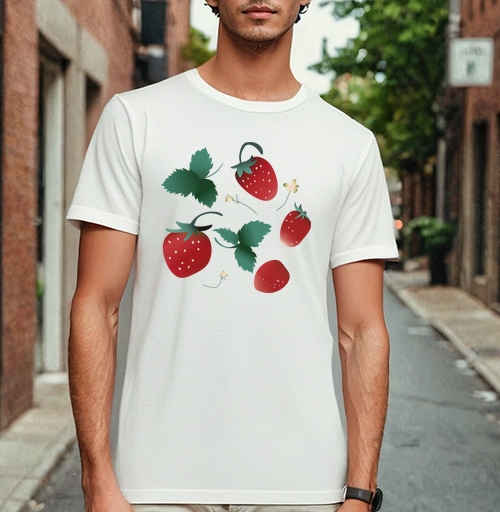 Фотография футболки Fresh Red Sweet Berries Strawberry Garden – Садовая клубника