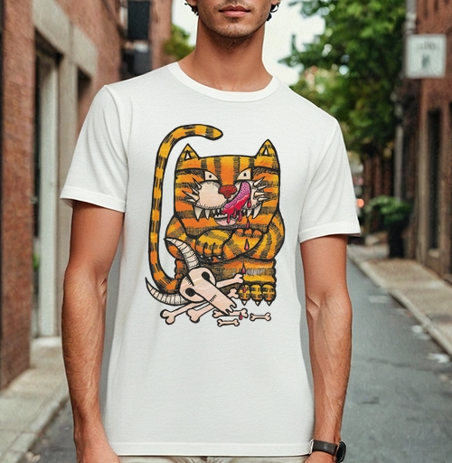 Фотография футболки Badass Striped Cat / Дерзкий полосатый кот триумф инстинкта кошачьих