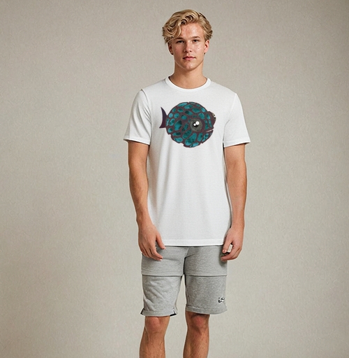 Фотография футболки Декоративная рыба в современном абстрактном стиле
