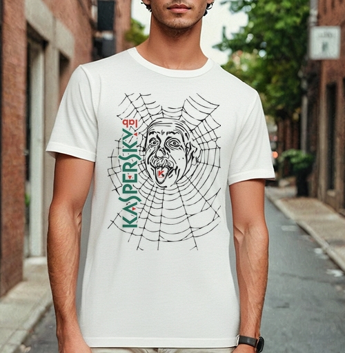 Фотография футболки Портрет Эйнштейна в паутине Kaspersky Lab