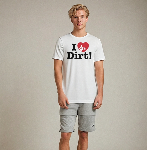 Фотография футболки Футболка I ❤️ Dirt – страсть к мотокроссу и грязи