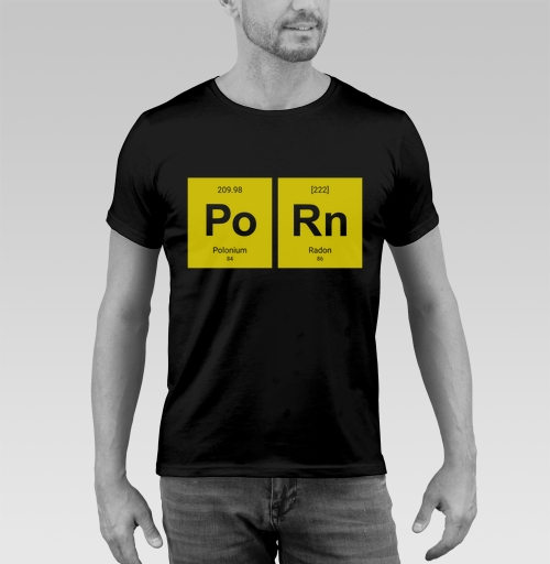 Фотография футболки Шутливый постер «Po Rn» в стиле таблицы Менделеева