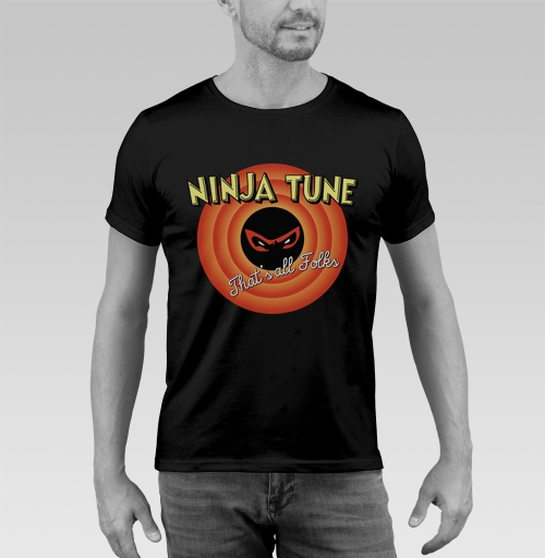Фотография футболки Ретро-логотип Ninja Tune в стиле Looney Tunes