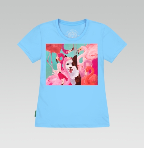 Фотография футболки Фламинго и собака