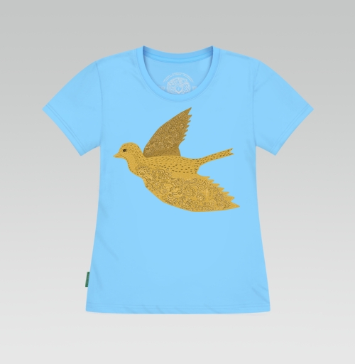 Фотография футболки Птица счастья  с узорами на крыльях