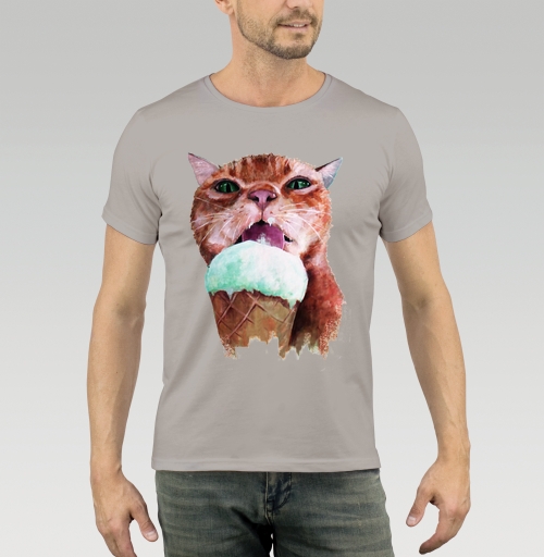 Фотография футболки Кот который любит мороженое