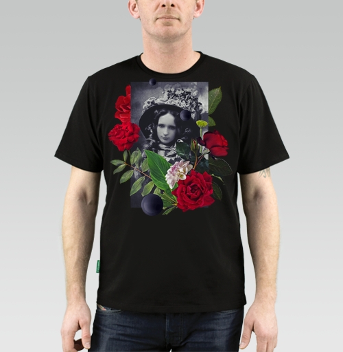 Мужская футболка с рисунком Аленький цветочек 167846, размер 44 (XS) &mdash; 38 (XXS), цвет чёрный, материал - 100% хлопок высшее качество - купить в интернет-магазине Мэриджейн в Москве и СПБ