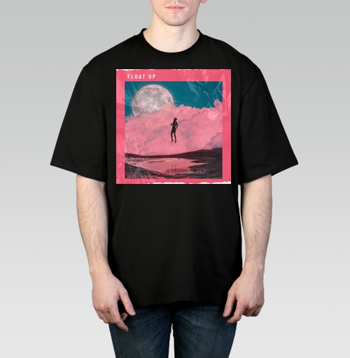 Мужская футболка оверсайз с рисунком Взлетай 184256, размер 46 (S) &mdash; 58 (4XL), цвет чёрный, материал - 100% хлопок высшее качество - купить в интернет-магазине Мэриджейн в Москве и СПБ