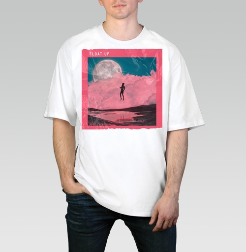Мужская футболка оверсайз с рисунком Взлетай 184256, размер 46 (S) &mdash; 54 (2XL), цвет белый, материал - 100% хлопок высшее качество - купить в интернет-магазине Мэриджейн в Москве и СПБ