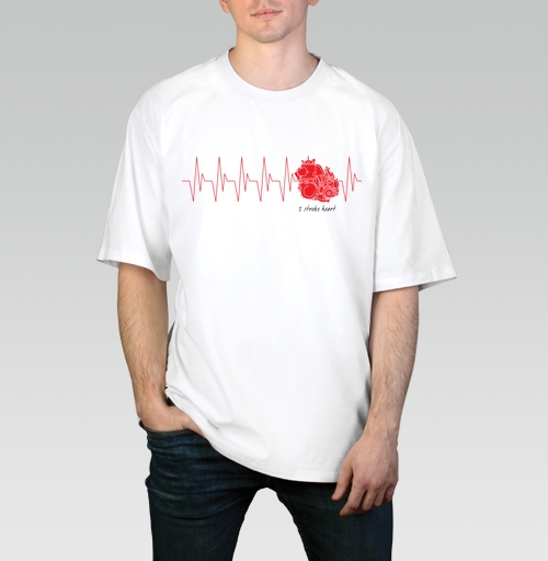 Фотография футболки Сердце как двухтактный мотор мотоцикла 