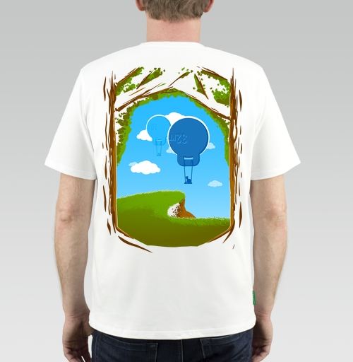 Мужская футболка с рисунком Воздушность.. 21171, размер 44 (XS) &mdash; 38 (XXS), цвет белый, материал - 100% хлопок высшее качество - купить в интернет-магазине Мэриджейн в Москве и СПБ