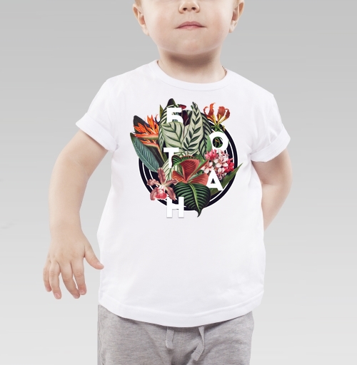 Детская футболка с рисунком Ботан тропики 198808, размер 2-3года (98) &mdash; 2года (92), цвет белый - купить в интернет-магазине Мэриджейн в Москве и СПБ