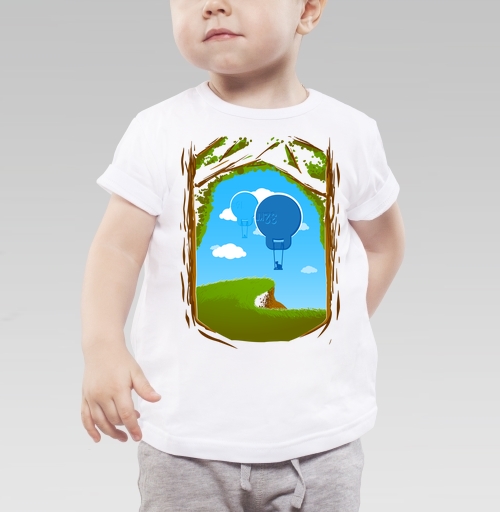 Детская футболка с рисунком Воздушность.. 21171, размер 2-3года (98) &mdash; 2года (92), цвет белый - купить в интернет-магазине Мэриджейн в Москве и СПБ