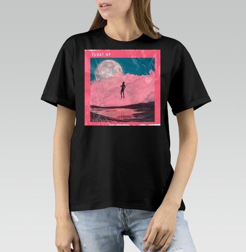 Женская футболка с рисунком Взлетай 184256, размер 40 (XS) &mdash; 48 (XL), цвет чёрный, материал - 100% хлопок высшее качество - купить в интернет-магазине Мэриджейн в Москве и СПБ