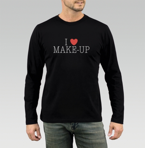Мужская футболка с рисунком Я люблю макияж 139531, размер 44-46 (XS) &mdash; 58 (4XL), цвет чёрный, материал - 100% хлопок высшее качество - купить в интернет-магазине Мэриджейн в Москве и СПБ