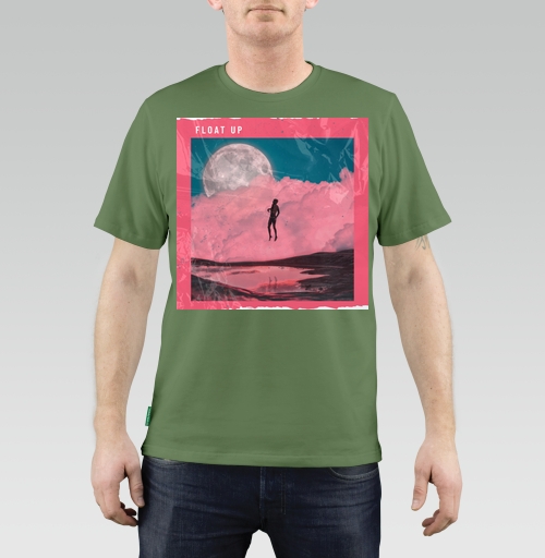 Мужская футболка с рисунком Взлетай 184256, размер 44 (XS) &mdash; 38 (XXS), цвет оливковый, материал - 100% хлопок высшее качество - купить в интернет-магазине Мэриджейн в Москве и СПБ