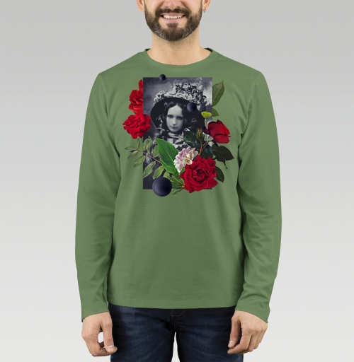 Мужская футболка с рисунком Аленький цветочек 167846, размер 44 (XS) &mdash; 58 (4XL), цвет оливковый, материал - 100% хлопок высшее качество - купить в интернет-магазине Мэриджейн в Москве и СПБ