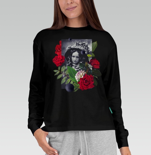 Женская футболка с рисунком Аленький цветочек 167846, размер 40 (XS) &mdash; 54 (4XL), цвет чёрный, материал - 100% хлопок высшее качество - купить в интернет-магазине Мэриджейн в Москве и СПБ