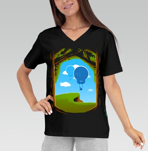 Женская футболка с рисунком Воздушность.. 21171, размер 38 (XXS) &mdash; 56 (5XL), цвет чёрный - купить в интернет-магазине Мэриджейн в Москве и СПБ
